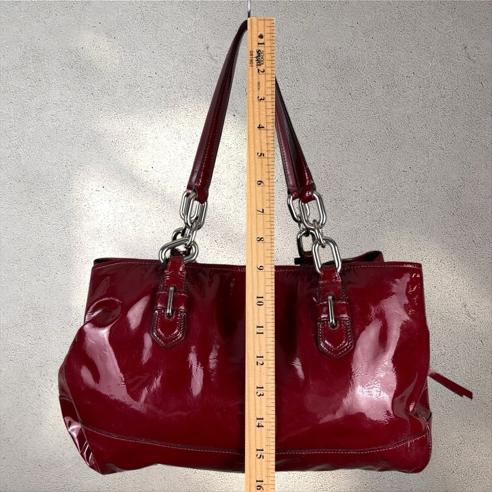 Coach Chelsea Jayden Burgundy Patent Leather Satchel Bag F17855 - RARE, HTF!! - Picture 7 of 8